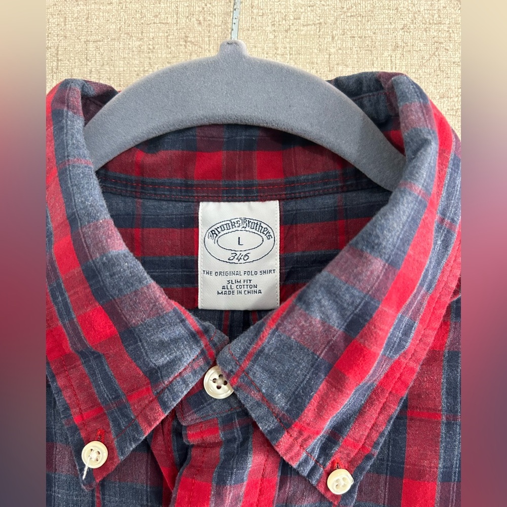 Brooks Brothers Red and Gray Checkered Shirt - Picture 2 of 5